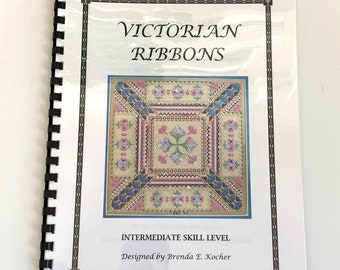 Victorian Ribbons Needlework Pattern by Brenda Kocher 1998 Floral Flowers Spring