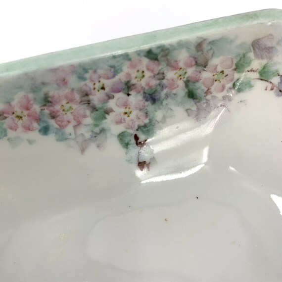 Pastel Floral Flowers Hand Painted Trinket Dish A… - image 3