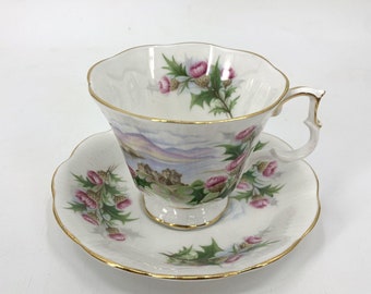 Royal Albert Ancestral Series Road To The Isles Teacup Saucer Scalloped