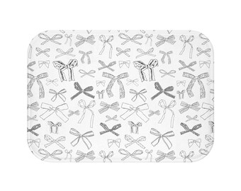 Chique badmat met strikpatroon voor stijlvolle badkamers, vintage decor, badkameraccessoires, cadeau voor haar, decoratie thuisspa