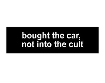 TESLA Cult-bumpersticker zwart | Grappige voertuigbumpersticker, autosticker, auto-accessoires, spijtsticker