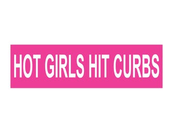 Hete meisjes raken stoepranden bumpersticker | Auto-accessoires, grappige bumperstickers, cadeaus voor meisjes, roze sticker, autosticker, sticker Hot Girl