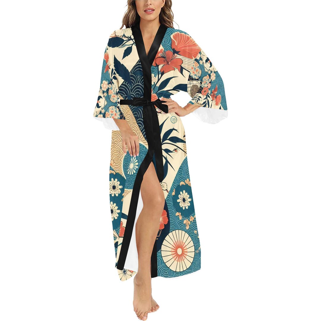 Asian-style Fashion Kimono, Japanese Bathrobe, Seductive Silk-touch ...