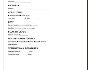 Standard Landlord–Tenant Rental Agreement