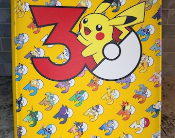 30th Anniversary Pokemon Binder, Yellow Vault X 9 or 12 Pocket TCG Album, Master Set Gift