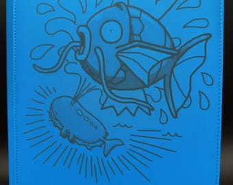 Magikarp Wailord Neon Blue  Vault X 9 Pocket Trading Card Zip Up Binder