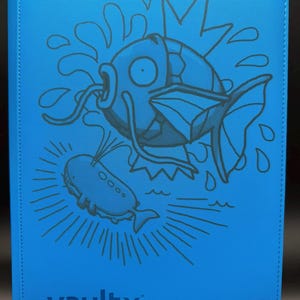 Magikarp Wailord Neon Blue Vault X 9 Pocket Trading Card Zip up