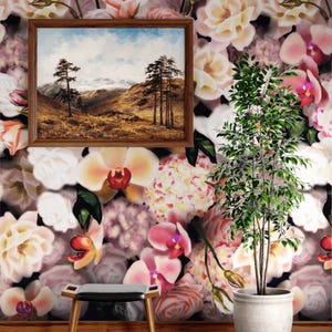 Flower mirage home wallpaper, elegant flowers, removable or traditional material. Total size -2m width and 3 m length. Floral, garden flower