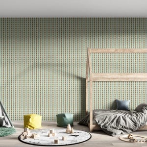 Carta da parati autoadesiva con coccinella verde e rossa, perfetta per la cameretta dei bambini, motivo minimalista per bambini. Materiali tradizionali o rimovibili.
