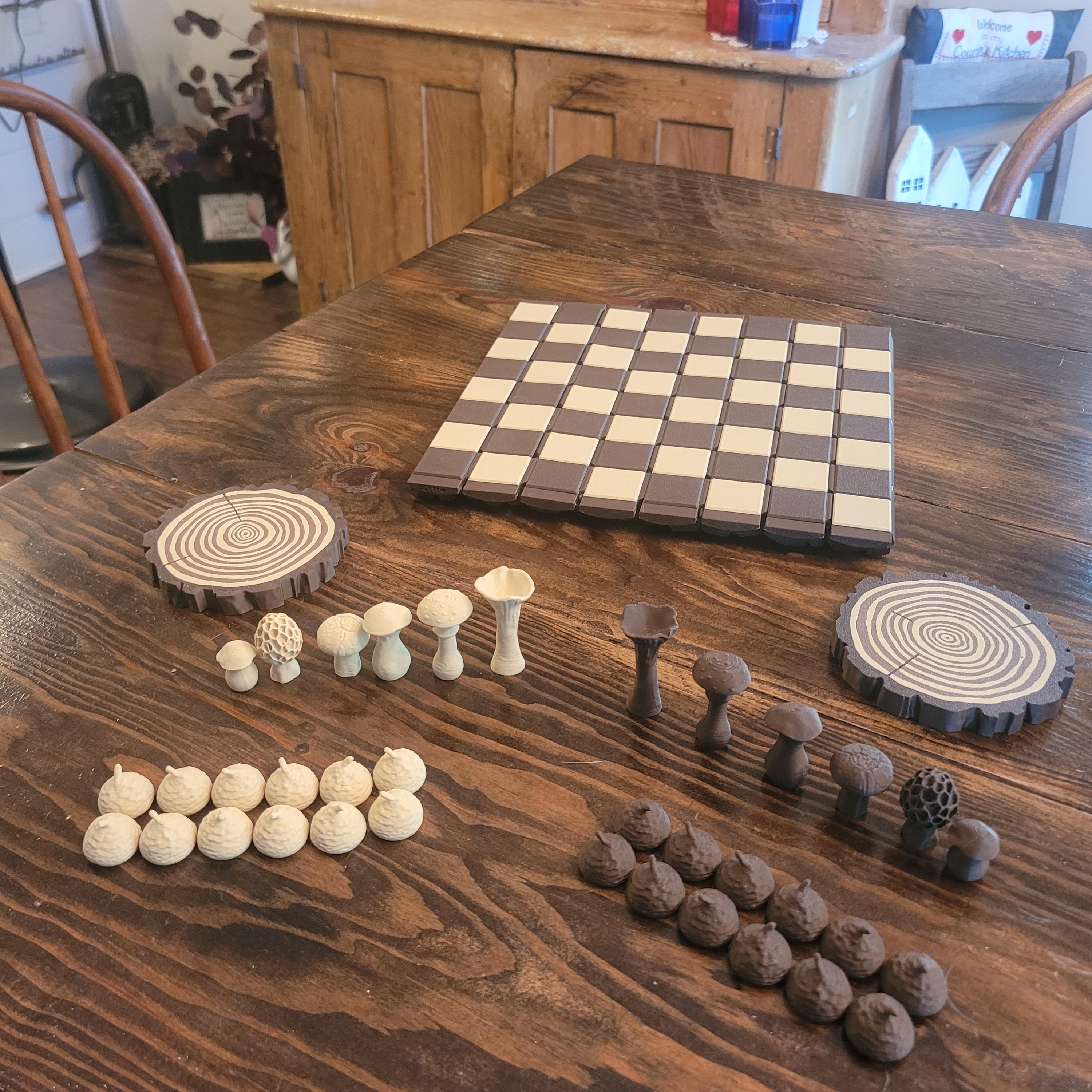 3D Printed Log Chess and Checkers Board - Etsy