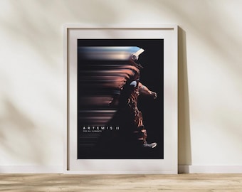 Artemis II NASA Poster – Modern Space Mission Wall Art