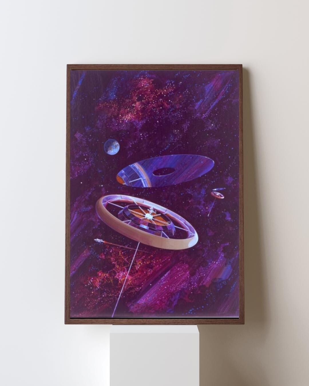 Space Station Poster – Retro Sci Fi Art – NASA Concept Illustration ...