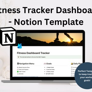 Notion Fitness Dashboard Template, Notion Workout Planner Exercise Log Personal Fitness  Progress Tracker, Weight Loss Planner, Workout Plan