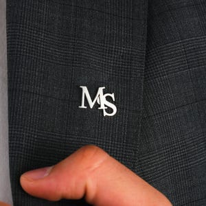 Custom Initials Lapel Pin, Groom Pins, Initial Brooch, Wedding Pin, Custom Initials Lapel Pin Brooch, Gift For Men, Groom Brooch