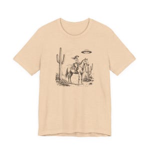 Cosmic Cowgirl TShirt, UFO Western Graphic Tee, Retro Space Cowgirl Shirt, Bella Canvas Tee image 11