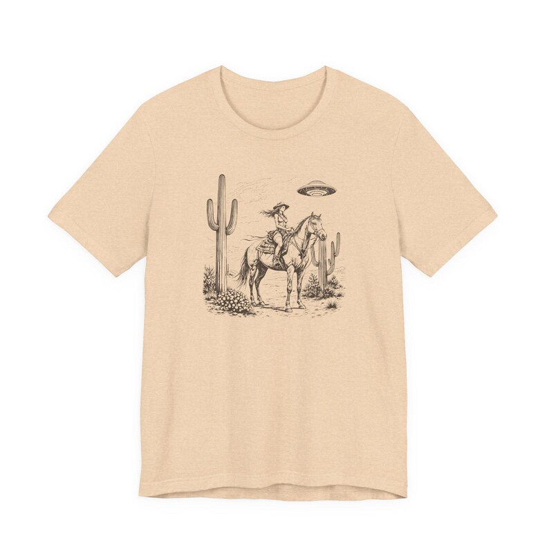 Cosmic Cowgirl TShirt, UFO Western Graphic Tee, Retro Space Cowgirl Shirt, Bella Canvas Tee image 11