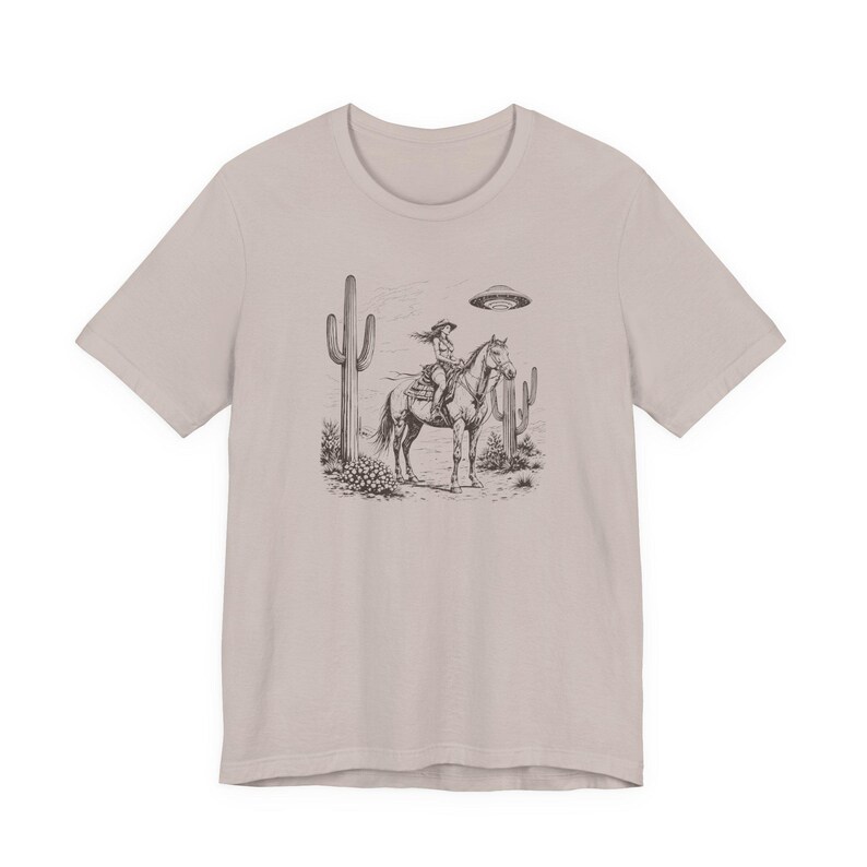 Cosmic Cowgirl TShirt, UFO Western Graphic Tee, Retro Space Cowgirl Shirt, Bella Canvas Tee image 14