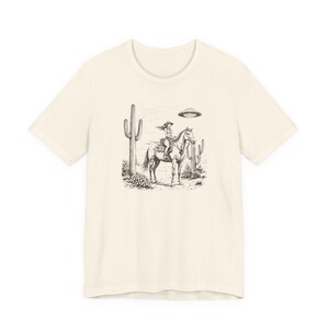 Cosmic Cowgirl TShirt, UFO Western Graphic Tee, Retro Space Cowgirl Shirt, Bella Canvas Tee image 7