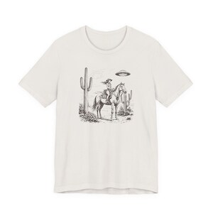 Cosmic Cowgirl TShirt, UFO Western Graphic Tee, Retro Space Cowgirl Shirt, Bella Canvas Tee image 9