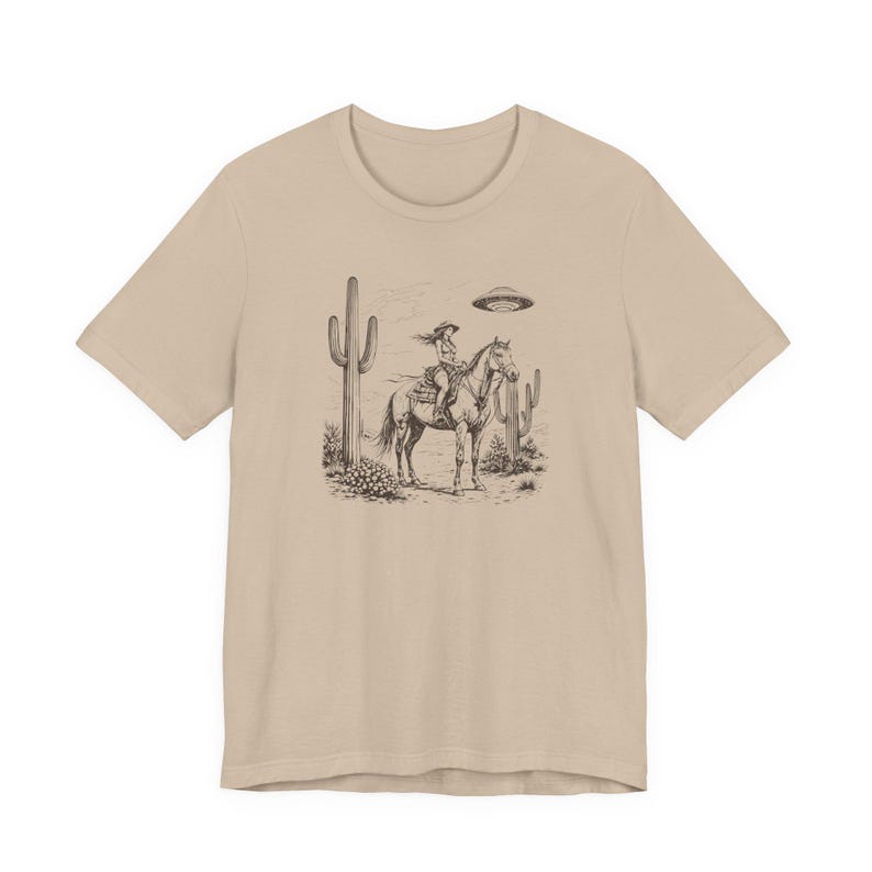 Cosmic Cowgirl TShirt, UFO Western Graphic Tee, Retro Space Cowgirl Shirt, Bella Canvas Tee image 12