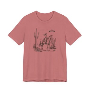 Cosmic Cowgirl TShirt, UFO Western Graphic Tee, Retro Space Cowgirl Shirt, Bella Canvas Tee image 6