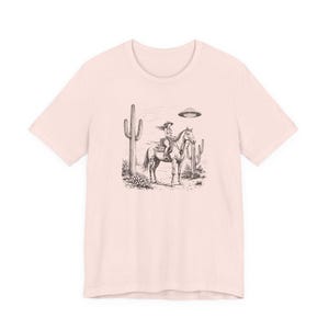 Cosmic Cowgirl TShirt, UFO Western Graphic Tee, Retro Space Cowgirl Shirt, Bella Canvas Tee image 5