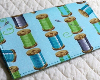 Needles And Thread teal checkbook cover or wallet