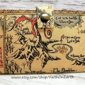 Map - Handmade  Long fandom geek Wallet  Clutch best selling wallet -Vegan - unisex wallet gifts under 50