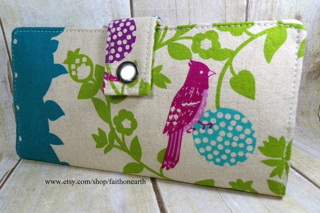 Birds on a Perch in Teal ECHINO Japanese Handmade Long - Etsy