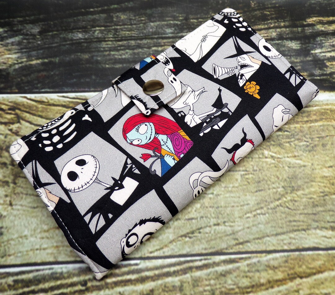 Nightmare Before Christmas Bifold Wallet - Jack Sally Oogie Boogie Design, Vegan Leather