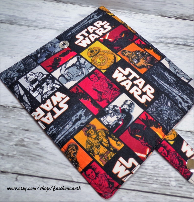 Star Wars Handmade Long fandom geek Wallet BiFold Clutch Vegan Wallet star wars wallet or half size unisex walletgifts under 50 image 4