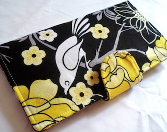 SALE - Peonies Peacock Garden Handmade vegan Long Wallet BiFold Clutch Gifts under 50gifts under 50