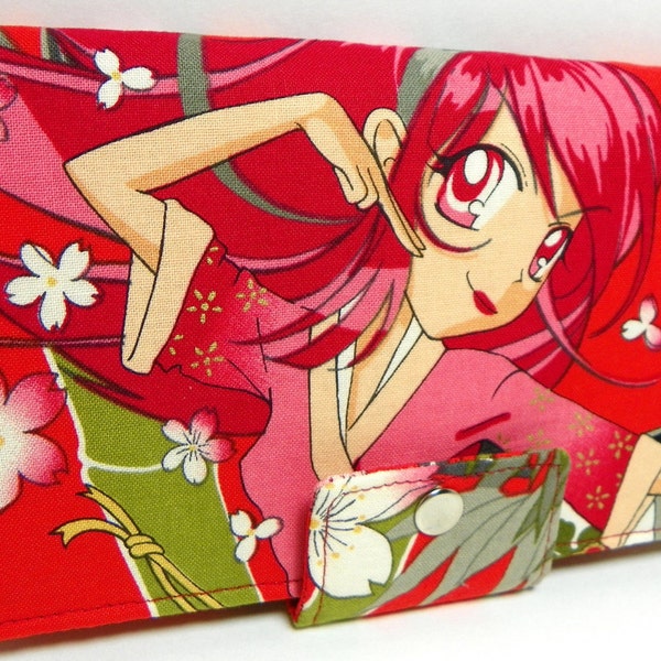 Fait à la main Long fandom geek Wallet BiFold Clutch - Portefeuille végétalien - Anime japonais Thunder fleur en redgifts de moins de 50 ans