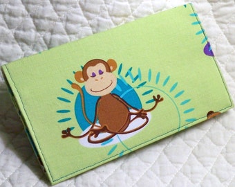 Yoga Monkey checkbook cover wallet