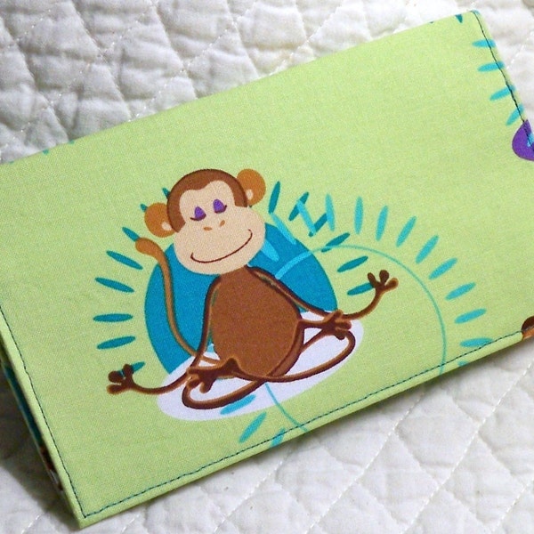 Yoga Monkey checkbook cover wallet