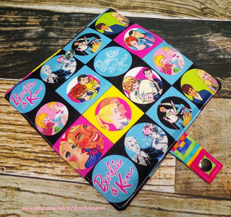Retro Barbie wallet Handmade Long fandom geek Wallet BiFold Clutch or half size unisex wallet Vegan