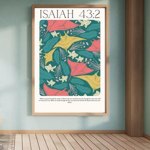 Jesaja 43 Schrift Print, Wand Kunst Bibel Vers Poster für Christen, Geschenk für sie/ihm, Housewarming, Home Decor SOFORTIGER DIGITALER DOWNLOAD