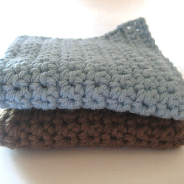 Blues and Browns Dish/Wash Cloths Set of 2