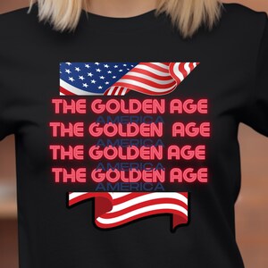 Neon American Flag T-Shirt: The Golden Age USA Pride