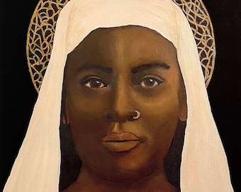 Black Madonna icon print