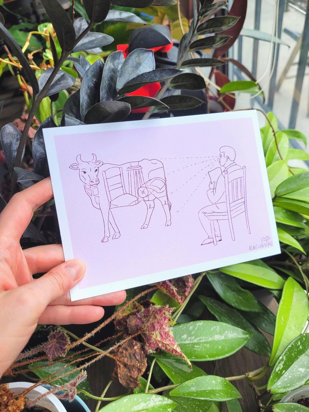 Cow Projection Art Print - Etsy