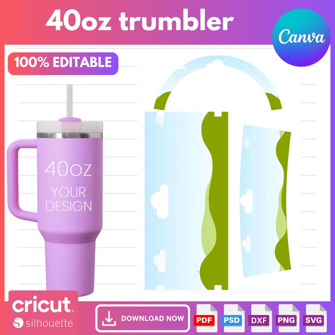 40 Oz Tumbler Template, 40 Oz Glass Wrap, Sublimation Tumbler With
