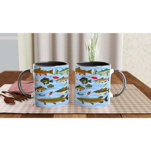 Freshwater fish pattern Ceramic 11oz mug
