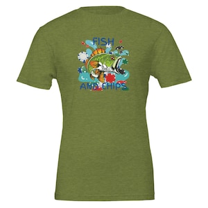 Fish and chips fishing shirt Premium Unisex Crewneck T-shirt