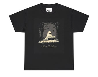 Read In Peace - Graphic Tee for Book Lovers, Unisex Heavy Cotton Shirt, Cozy Literary Gift, Funny Halloween Casual Wear