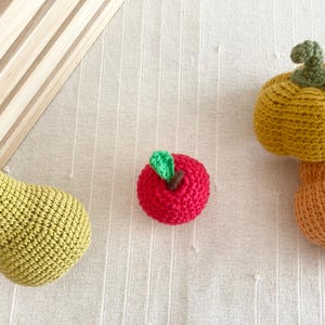 Crochet Apple - Cute Amigurumi Fruits - Kids Kitchen Play Set - Kitchen Toys Accessory - Preschool Toys - Waldorf Fruit Food - Veggies