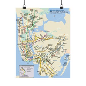 MTA NYC Subway Map Poster Dezember 2001 (3 Monate nach dem 11.9.2001)