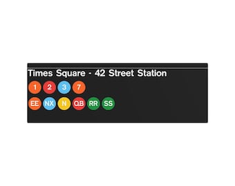NYC Subway 1960/70s Times Square Station (Standard) Metall Kunst Replik Schild
