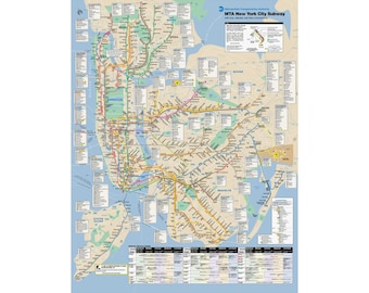 Poster della mappa della metropolitana di New York MTA, maggio 2004