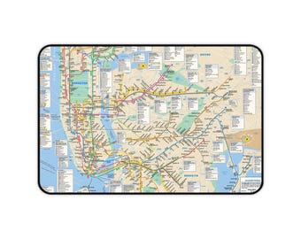 Alfombrilla de escritorio con mapa del metro vintage / Mapa del transporte público de Nueva York (mayo de 2003) Alfombrilla para ratón